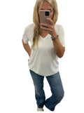 Les temps white v neck t-shirt