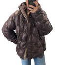 Cream chocolate puffa coat