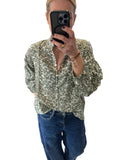 Msch green floral blouse