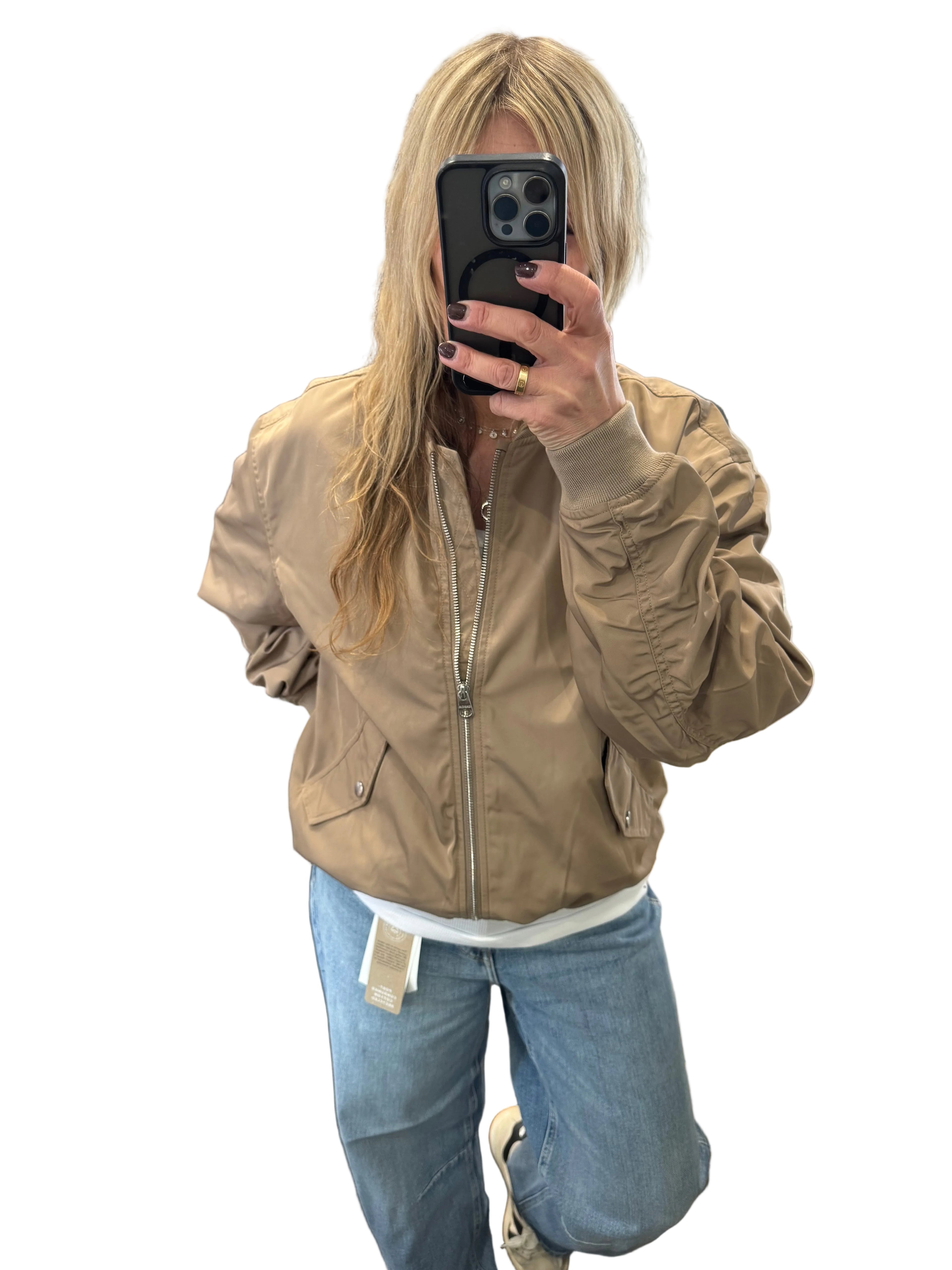 Garcia taupe bomber jacket