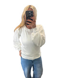 MSCh white puff sleeve gone knit