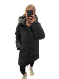 Long black waterproof coat