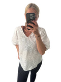 Cream clothing white Englaise blouse