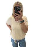 Garcia cream scalloped knitted top