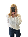White lace detail blouse