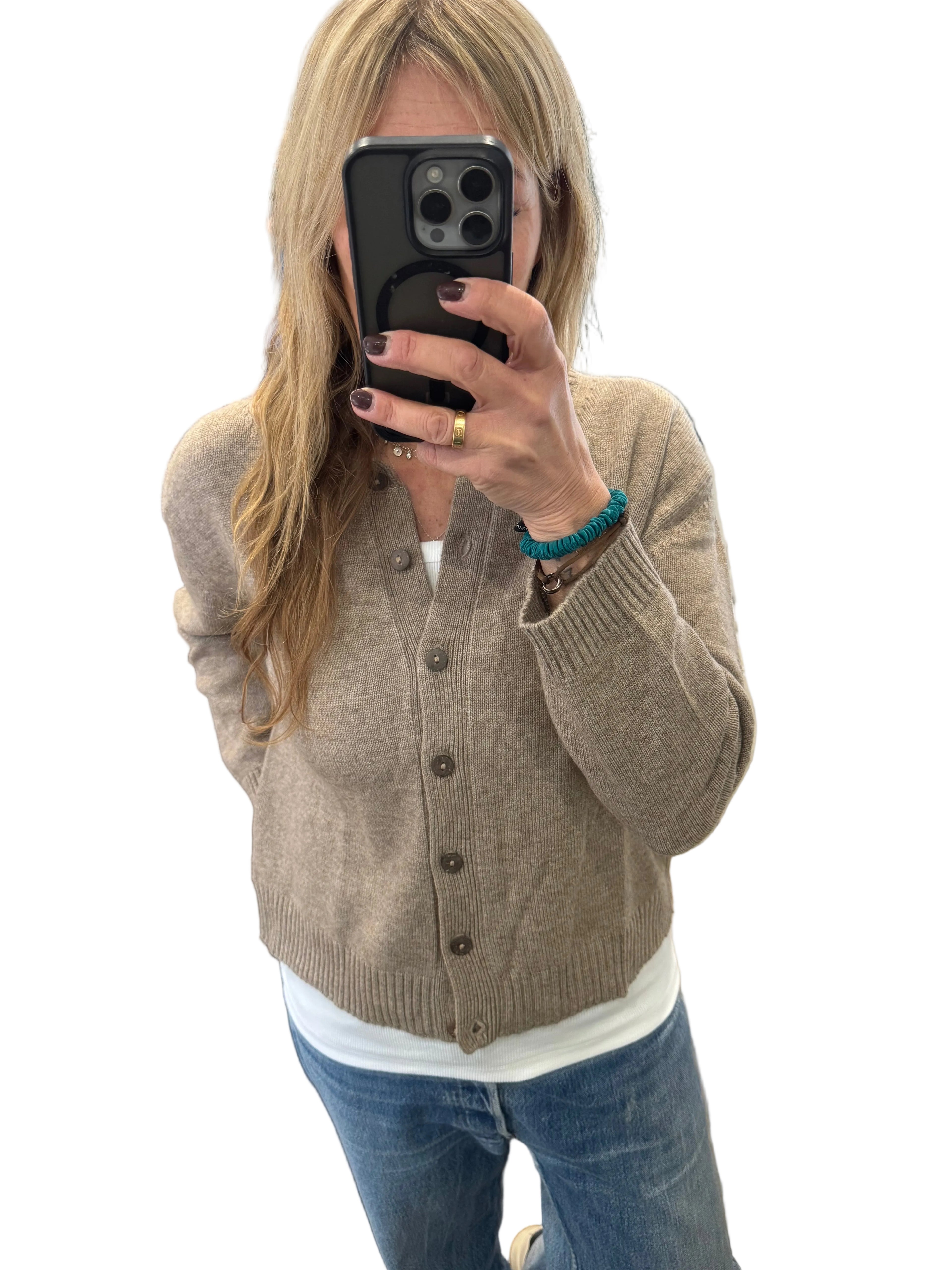 Ochre Rosa taupe cardigan