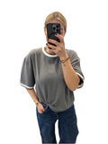 Grey top white edging
