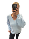 Sky blue v neck jumper