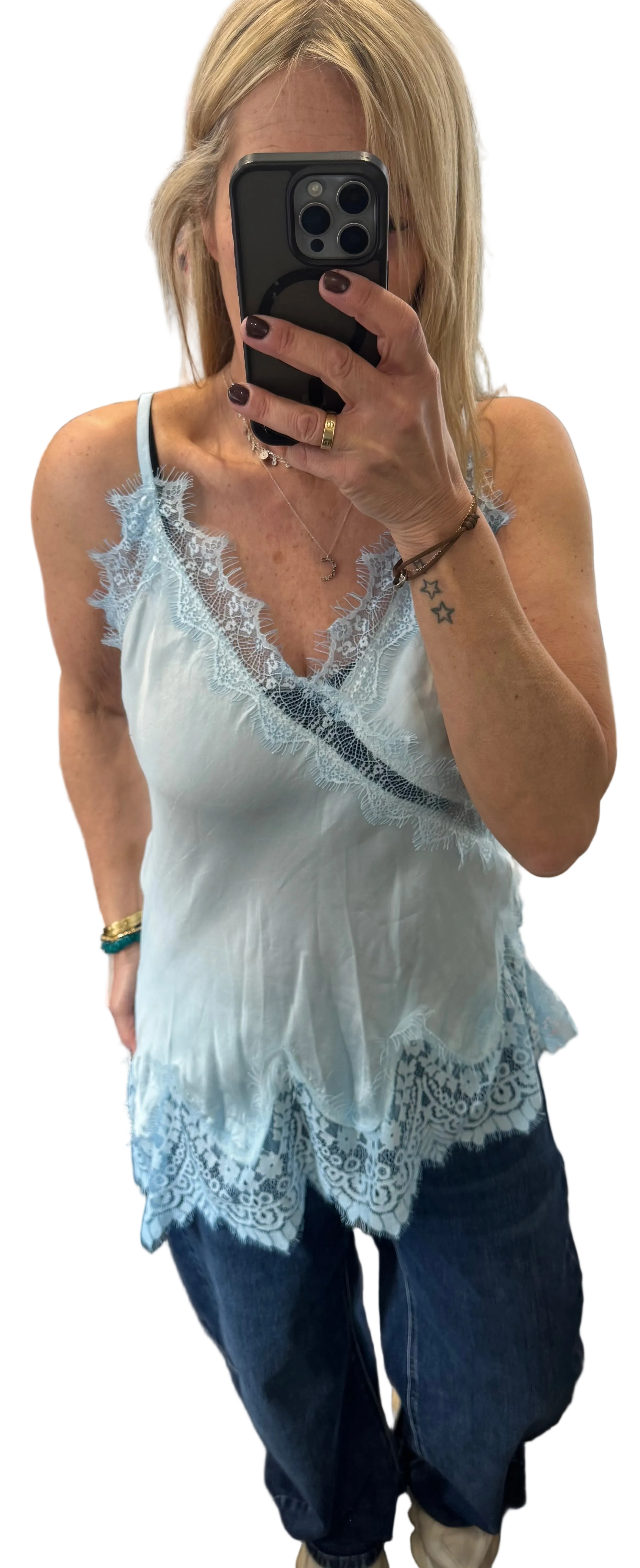 Marta sky blue asymmetrical cami