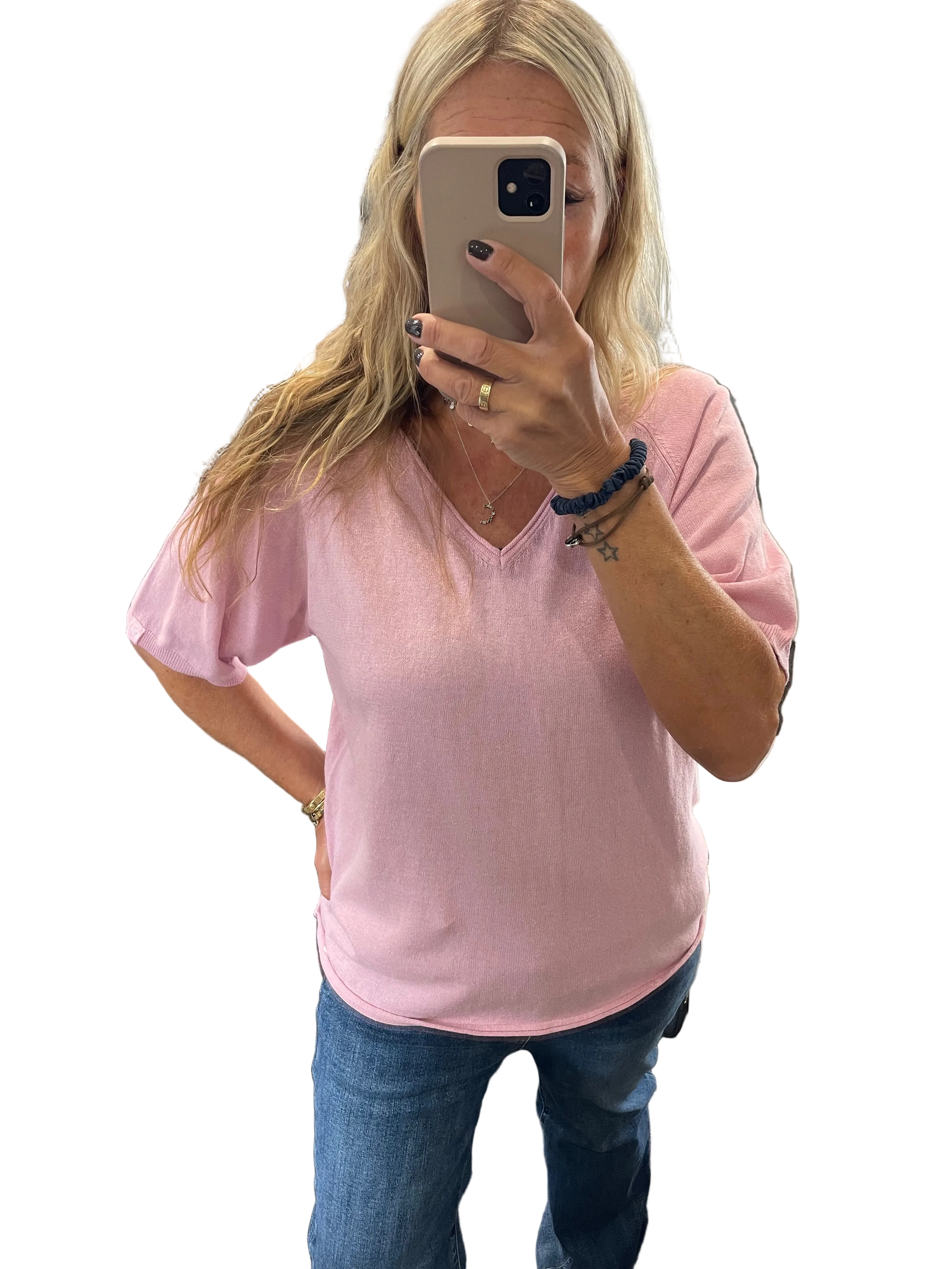 Cream clothing v neck top