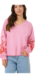 Pink Top Red Stripes