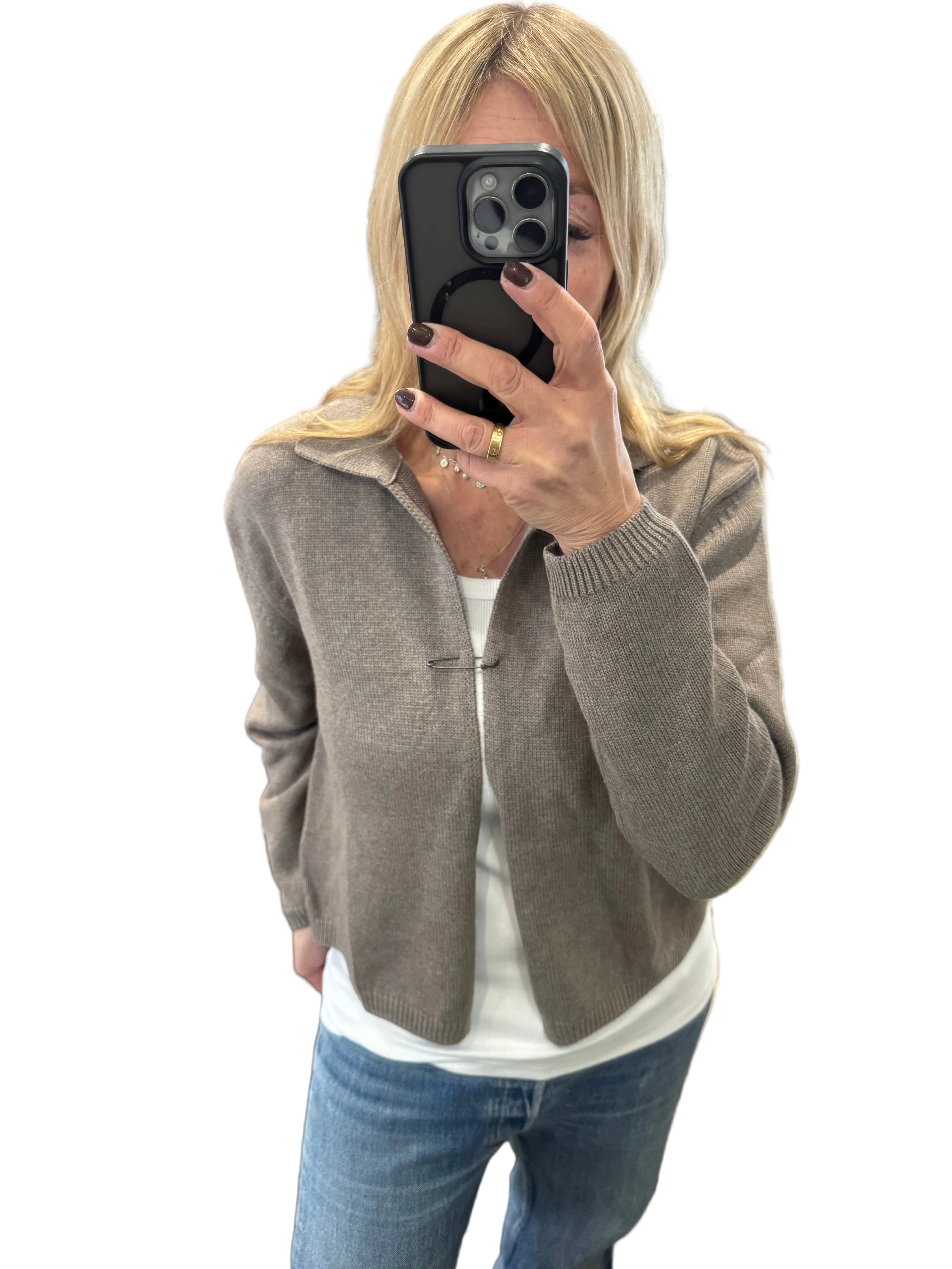 Ochre carlotta taupe cardigan