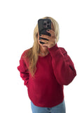 Round neck Rhubarb scuba sweat