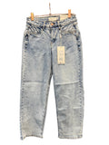 Light denim straight leg jeans