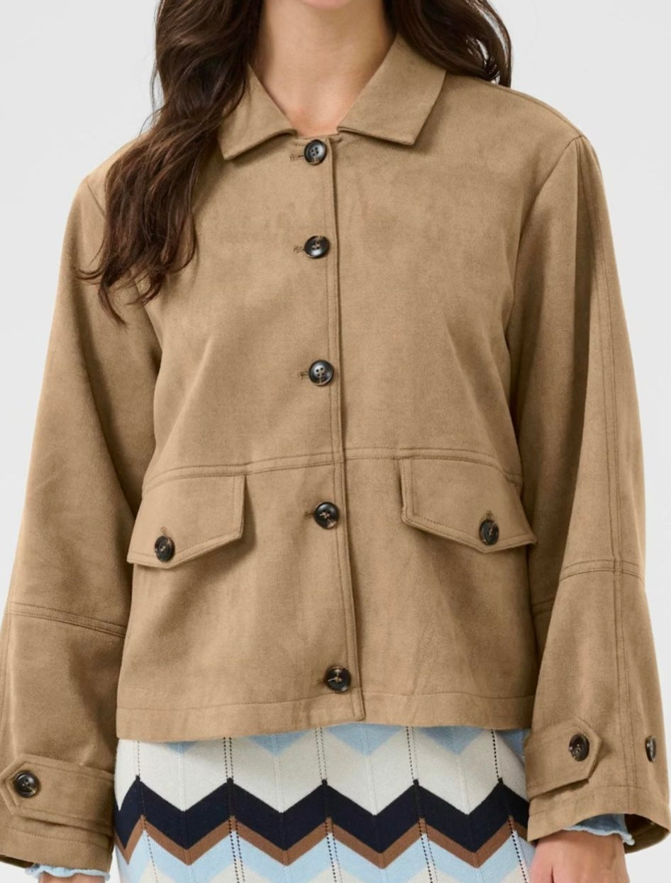 Faux suede camel jacket