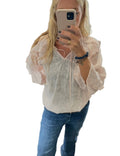 Cream pink clothing frill sleeve