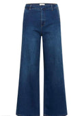 Cream clothing flare dark blue denim jean
