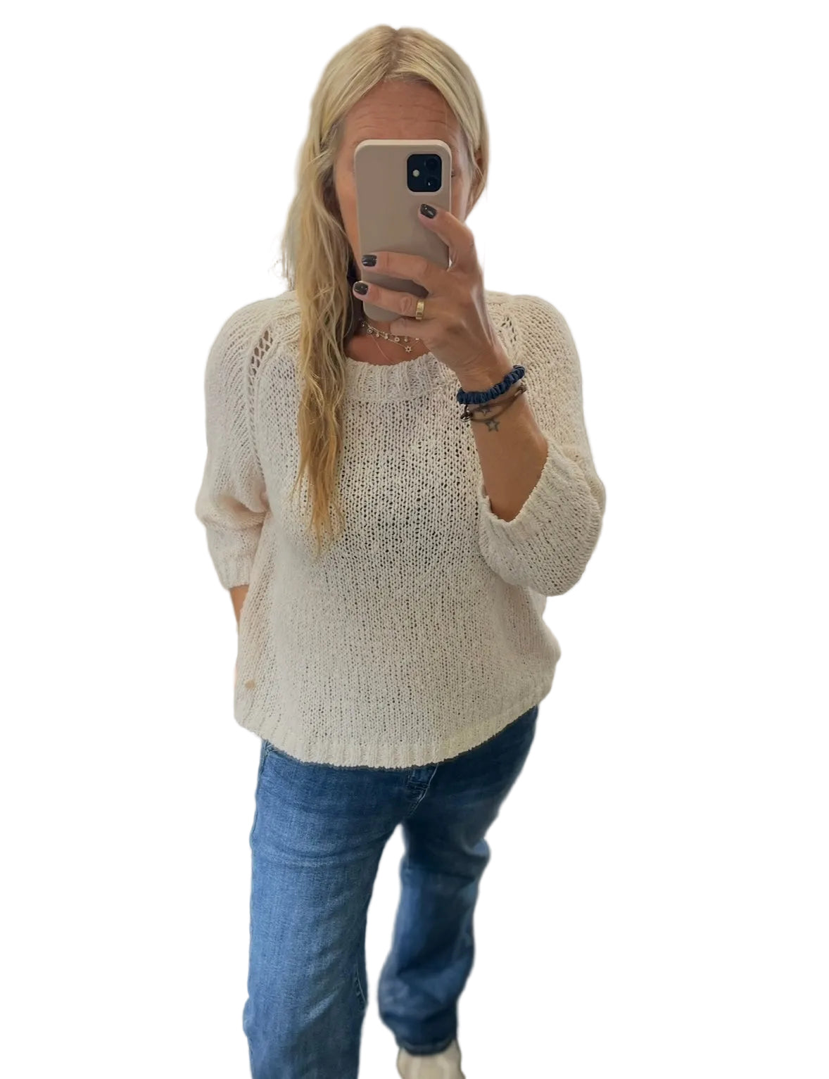 Cream clothing cotton knit jumper