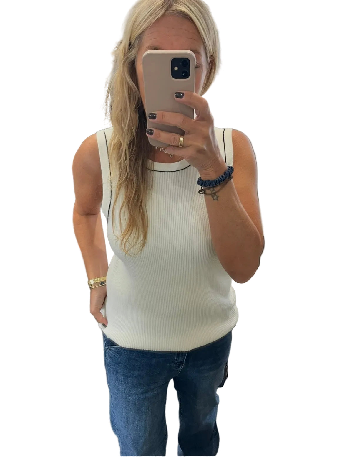 Cream clothing vest