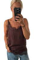 Cream clothing choc brown camisole