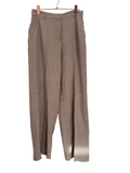 MSCh taupe linen zip up trouser