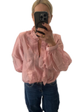 Marta pink frill blouse
