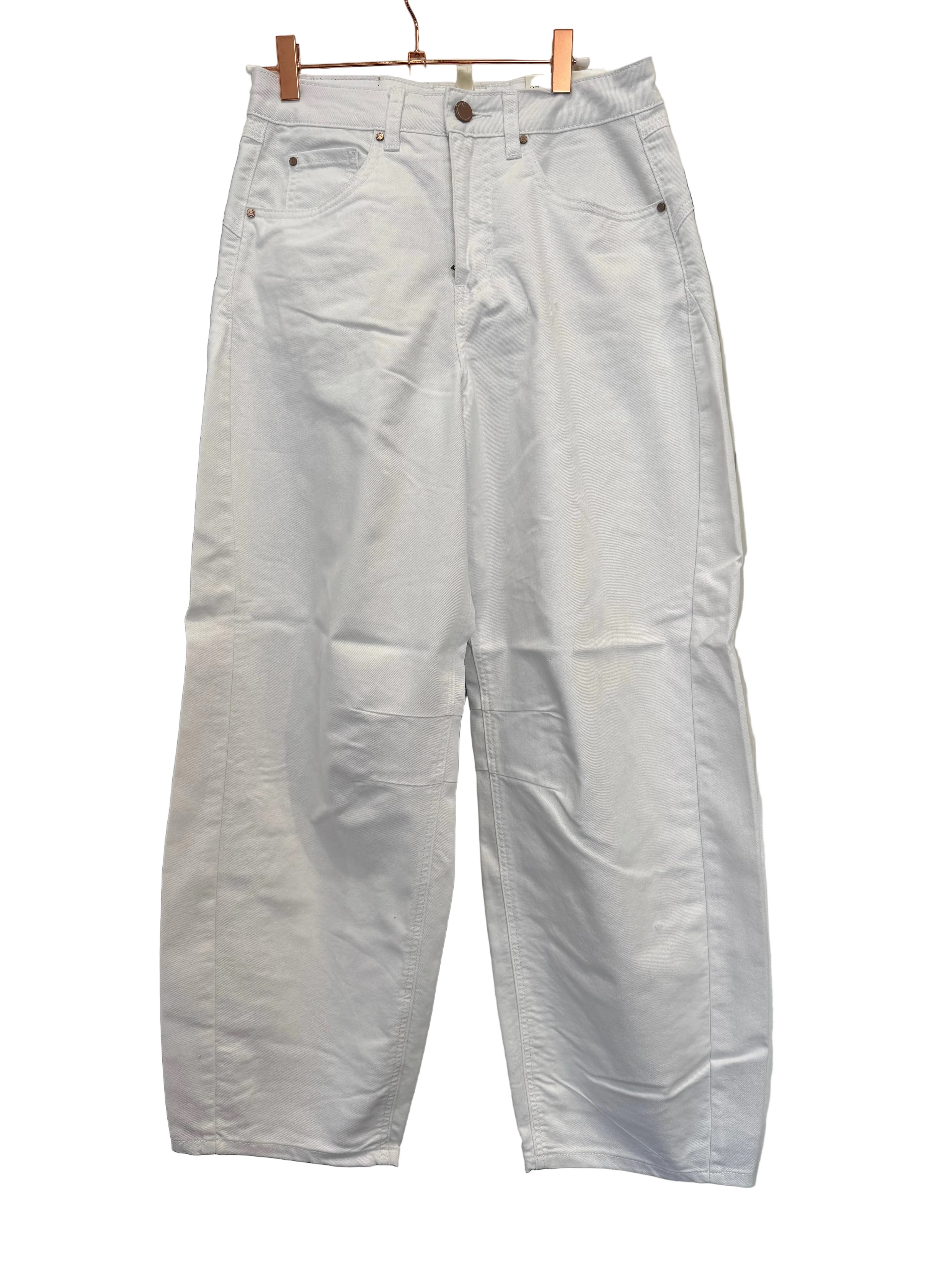 Cream clothing white barrel jeans