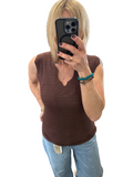 Garcia brown knitted tank top