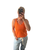 Cream orange knit top vest