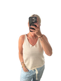Cream clothing stone knit vest