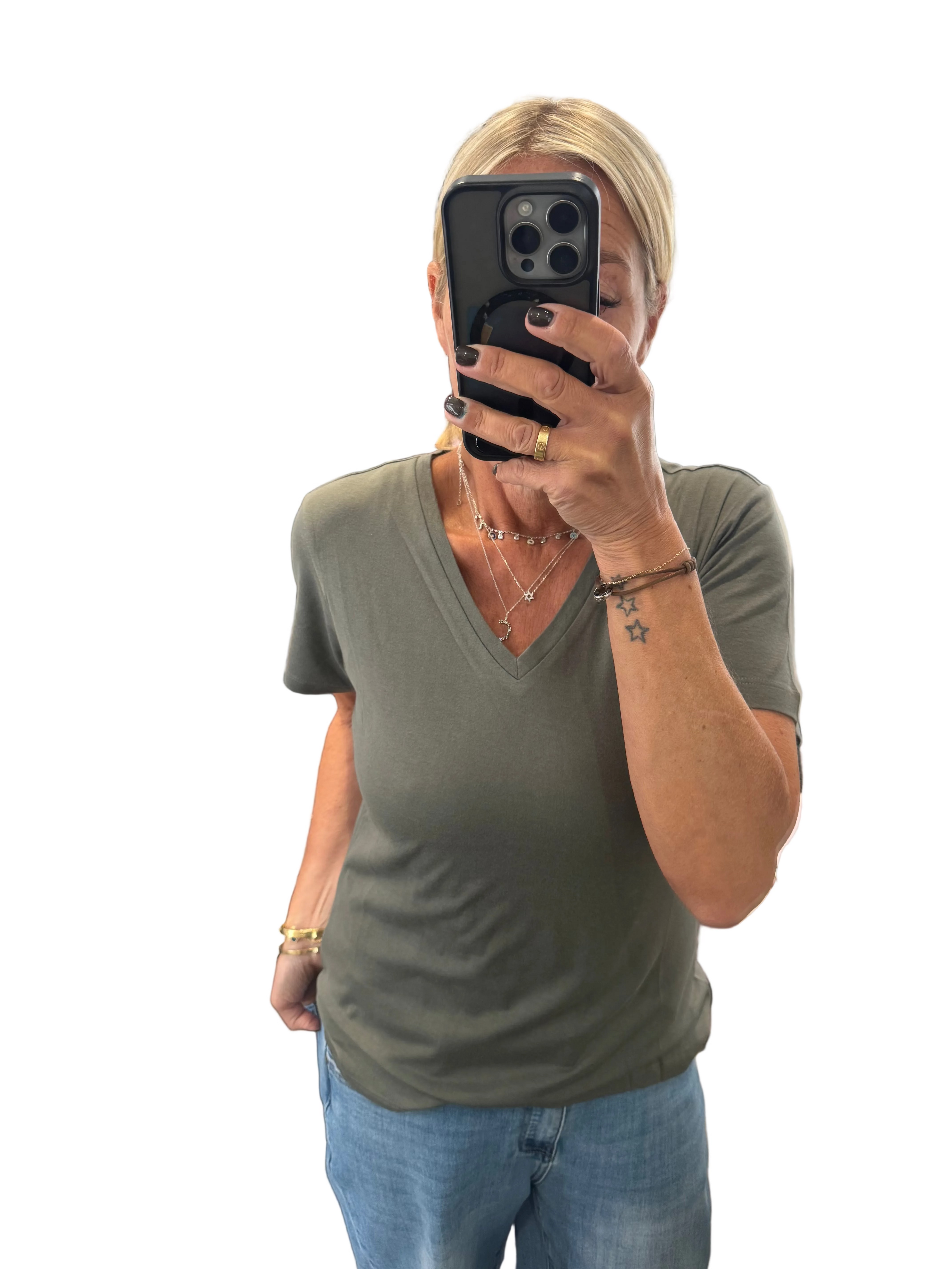 Cream clothing khaki t -shirt