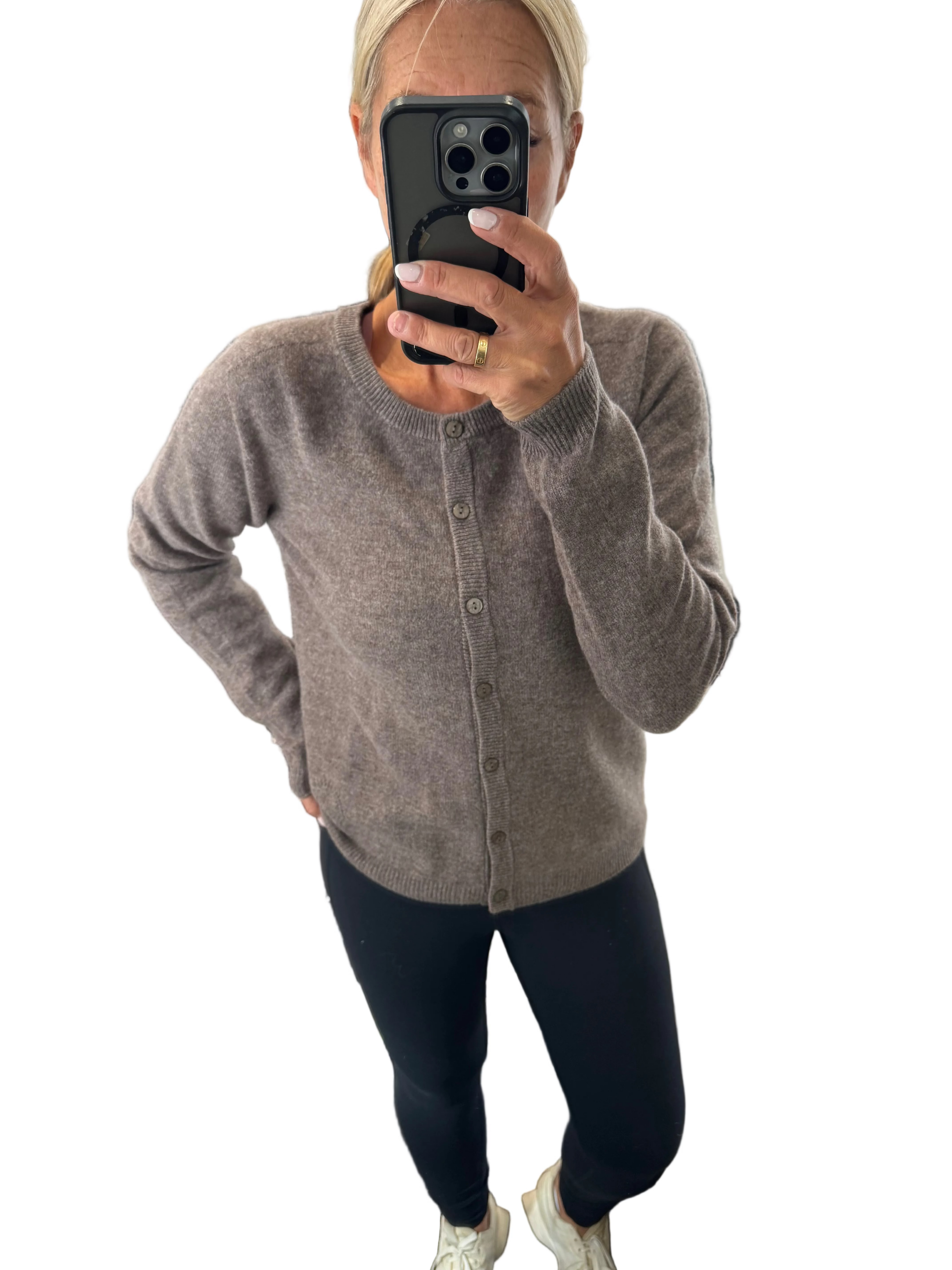 Taupe button down cardi