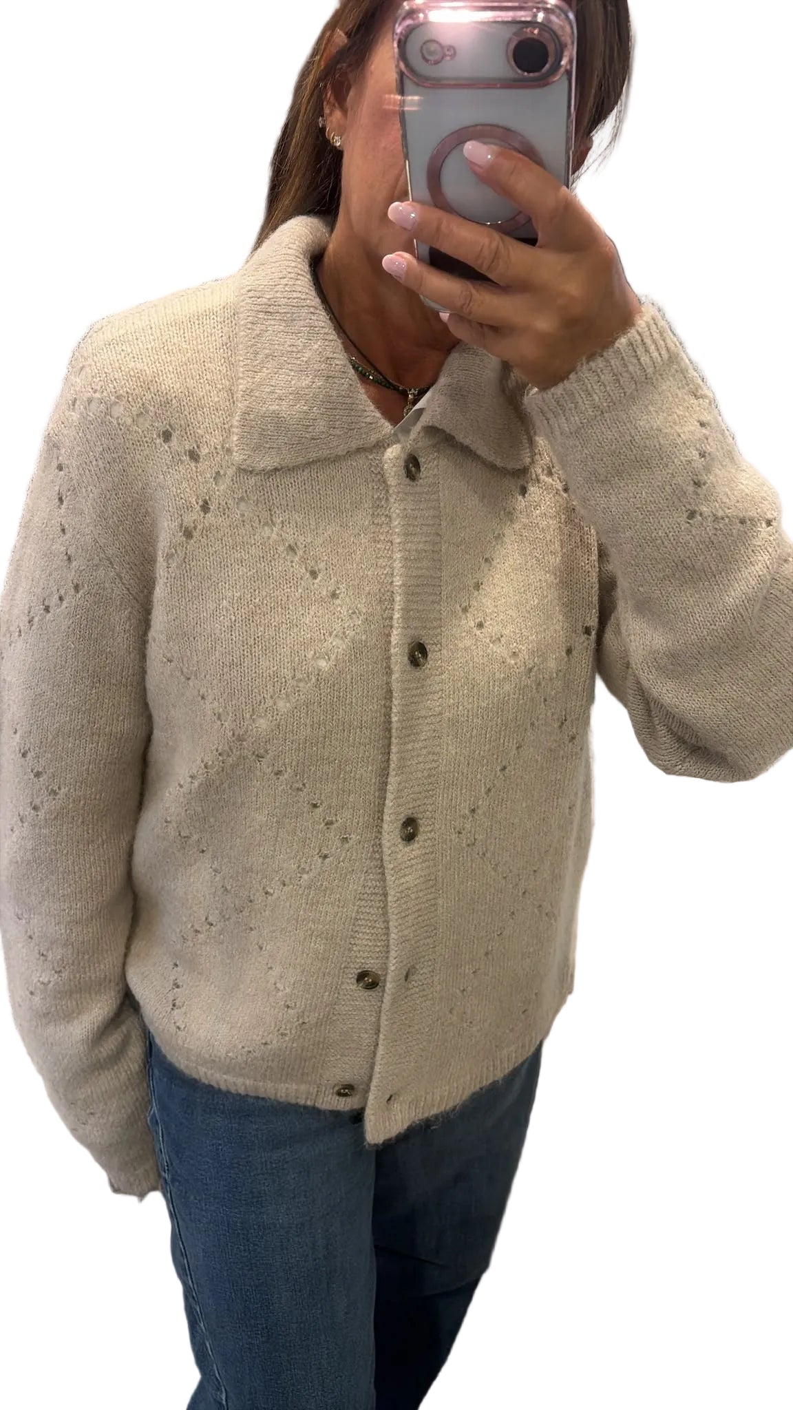 Mbym knitted oatmeal cardigan